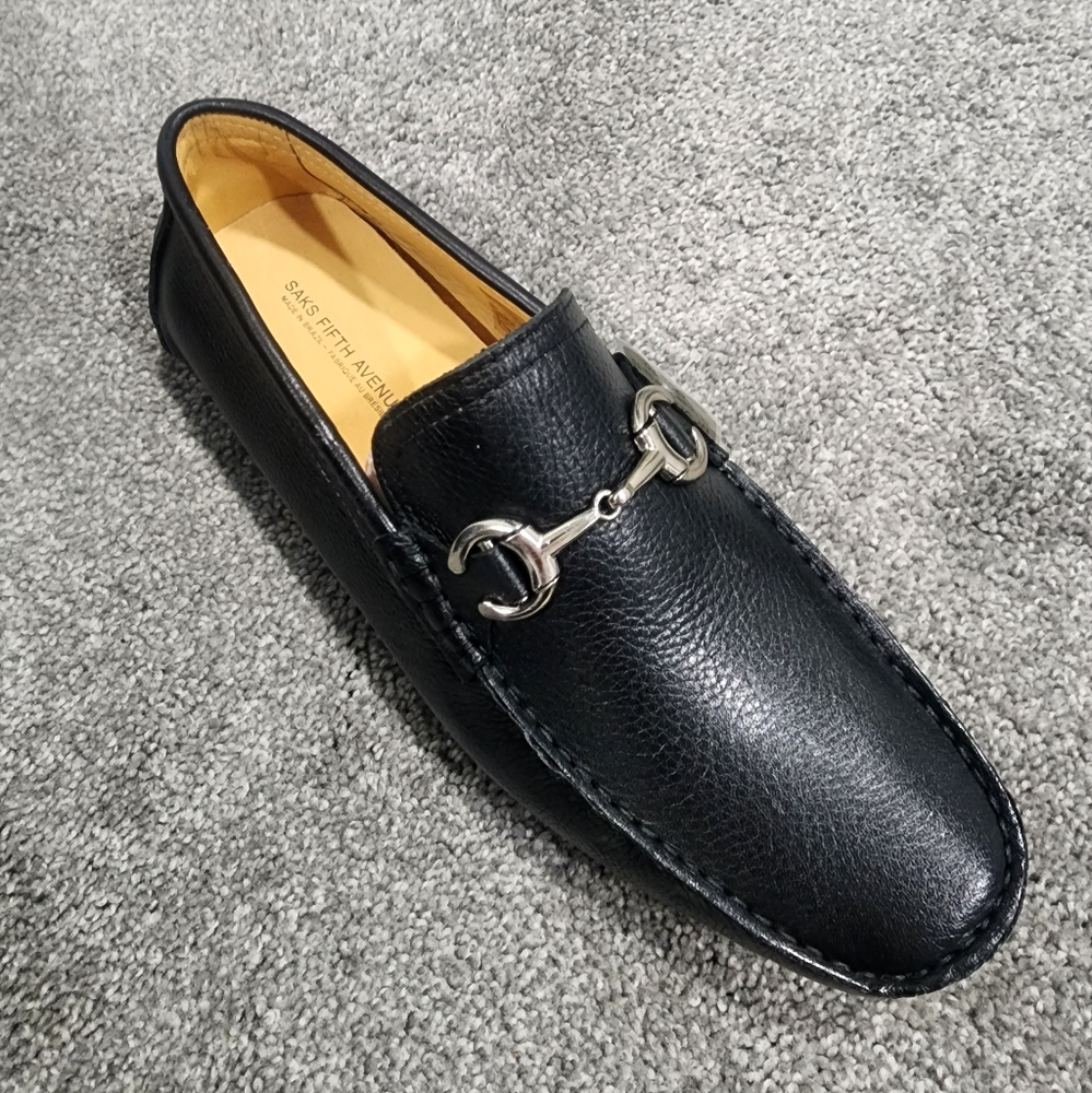 Saks Fifth Avenue Leather Bit Driving Loafers - Picture 6 of 6